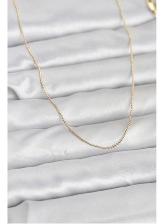 CM 14K Gold Renk İnce Top Zincirli 60 cm Kadın Kolye