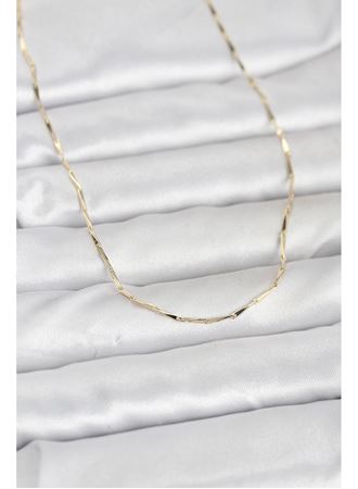 CM 14K Gold Renk Çubuk Kesme Zincir Model 60 cm Kadın Kolye