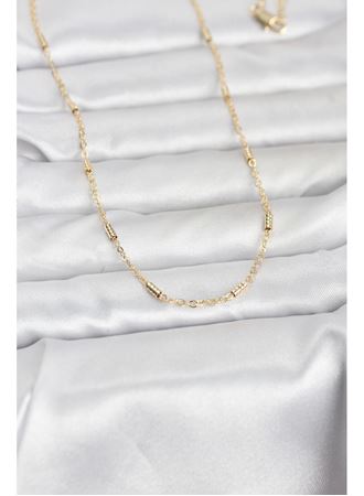 CM 14K Gold Renk Bar Zincir Model 60 cm Kadın Kolye