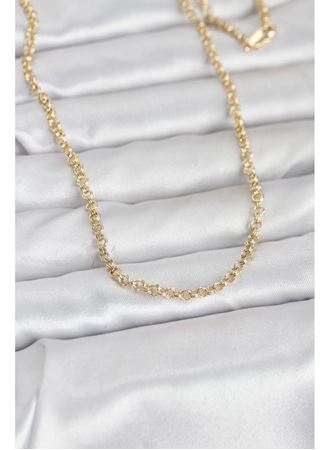 CM 14K Gold Renk Halka Zincir Model 60 cm Kadın Kolye