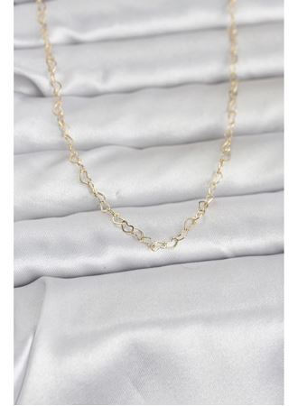 CM 14K Gold Renk Kalp Zincirli 60 cm Kadın Kolye