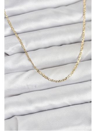 CM 14K Gold Renk Pirinç Lazer Model 60 cm Kadın Kolye