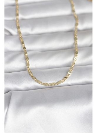 CM 14K Gold Renk Çizgi Lazer Model 60 cm Kadın Kolye