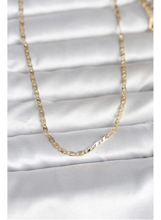 CM 14K Gold Renk Yassı Zincir Model 60 cm Kadın Kolye