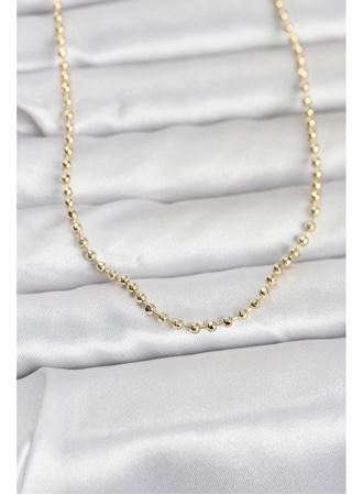 CM 14K Gold Renk Top Zincirli Model 60 cm Kadın Kolye