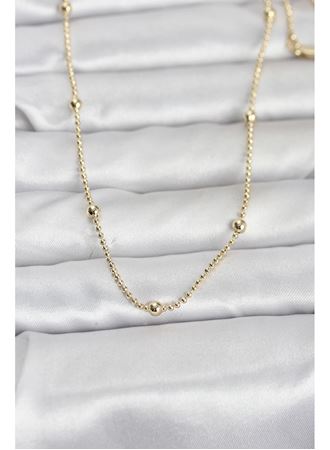 CM 14K Gold Renk Top Zincir 60 cm Kadın Kolye