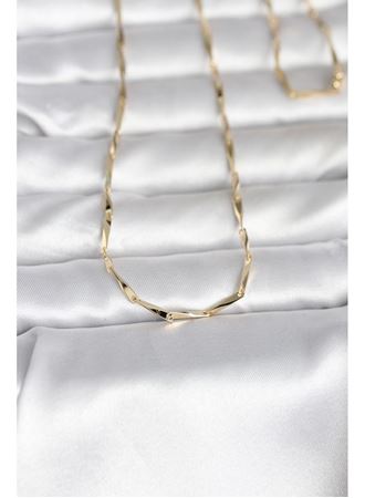 CM 14K Gold Renk Kesme Çubuk Zincirli Model 60 cm Kadın Kolye