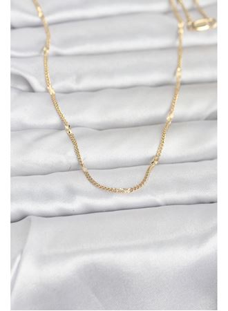 CM 14K Gold Renk Lazer Puntalı Model 60 cm Kadın Kolye