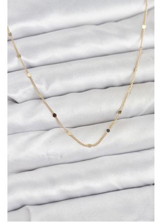 CM 14K Gold Renk Ezme Pul Model 60 cm Kadın Kolye