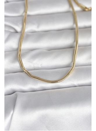 CM 14K Gold Renk Yılan Zincir Model 60 cm Kadın Kolye
