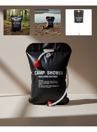 Güneş Enerjili Dış Mekan Duşu 20 Litre Dayanıklı PVC Kamp Duş Sistemi