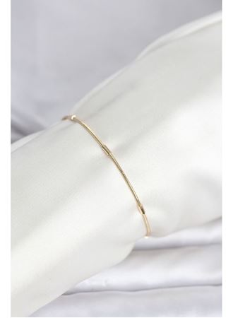 CM 14K Gold Renk Barlı Yılan Zincir Model Kadın Bileklik