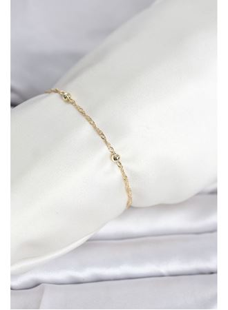 CM 14K Gold Renk Burgu Topçuk Model Kadın Bileklik