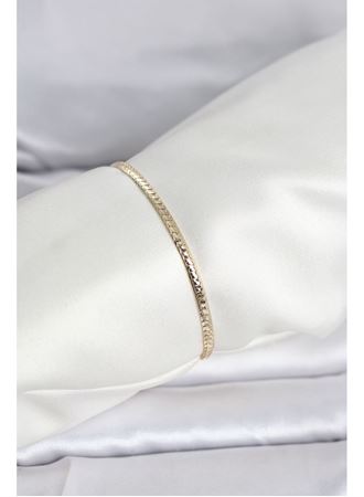 CM 14K Gold Renk Yassı Zincir Model Kadın Bileklik