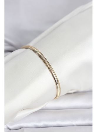 CM 14K Gold Renk Yassı Yılan Zincir Model Kadın Bileklik