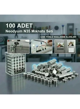 100 lü 8x3mm Yuvarlak Neodyum Mıknatıs (