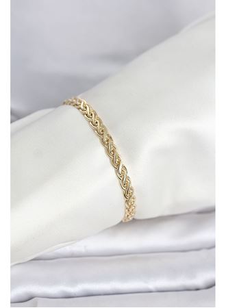 CM 14K Gold Renk Sarmal Zincir Model Kadın Bileklik