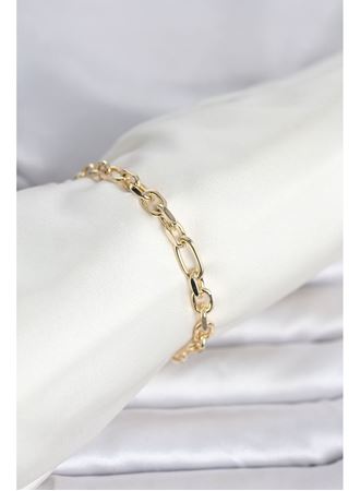 CM 14K Gold Renk Kalın Zincir Model Kadın Bileklik