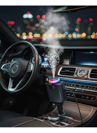 Araç İçi Nemlendirici Aromaterapi ve Hızlı Şarj Bir Arada