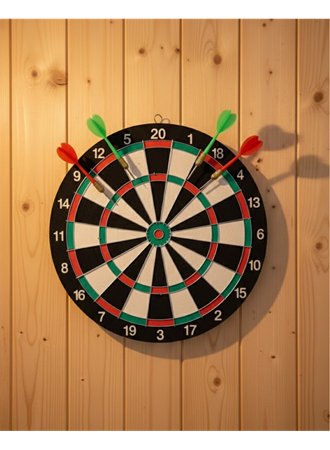 Ev ve Ofis İçin 17 İnç Dart Tahtası Seti 4 Adet Dart Oku Dahil
