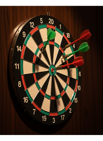 Kaliteli Ahşap 15 İnç Dart Tahtası Kolay Montajlı 4 Ok