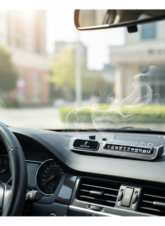 LED Işıklı Araç Ön Cam Telefon Numarası Gösterme Aparatı + 3 Seviyeli Hava Nemlendirici