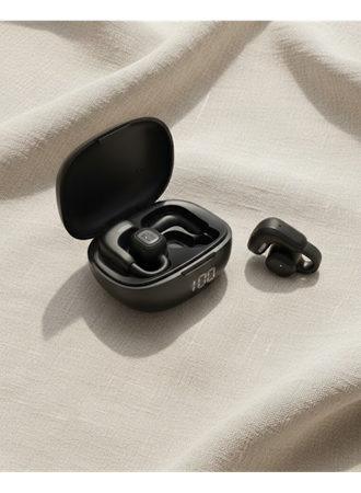 Açık Kulak Kablosuz Spor Kulaklık Dual Mikrofon ve LED Gösterge