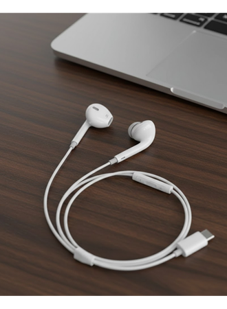 Type C Uyumlu Mikrofonlu Kulak İçi Kulaklık Konforlu Tasarım