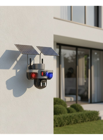 Çoklu Lensli 9MP Solar Güvenlik Kamerası 4G SIM Kart Destekli