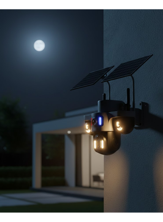 4G Destekli Çift Güneş Panelli IP Kamera Gece Görüşlü ve Sesli İletişimli