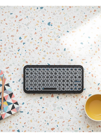 Kompakt Siyah RGB Işıklı Bluetooth Mini Klavye