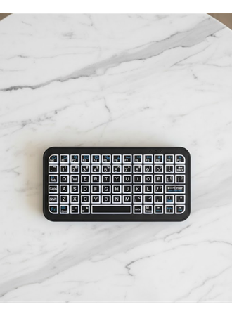 Siyah Kablosuz Mini RGB Işıklı Klavye Bluetooth 5.2 İnce Tasarım