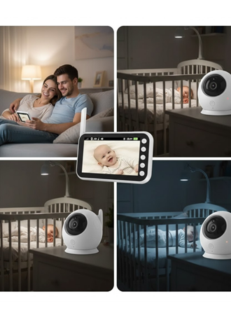 4.5 İnç Ekranlı Gece Görüşlü Bebek Kamerası ve Monitörü