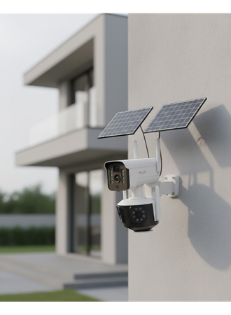 Çoklu Lensli 9MP Solar IP Kamera Uzaktan İzleme ve Alarm Bildirimli