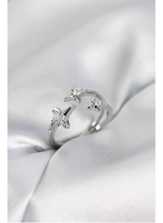 Minimal Kutup Yıldızı Model Gümüş Renk Kadın Yüzük