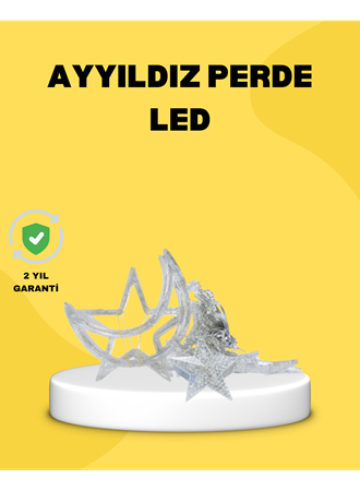 126 LED’li Yıldız Ay Perde Işık Prizden Çalışan Dekoratif Aydınlatma
