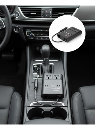 Araç İçin 12V 24V Güç Dönüştürücü 220V Priz ve USB Portlu