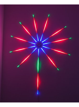 Akıllı RGB LED Havai Fişek Duvar Lambası Kumandalı ve Uygulama Kontrollü
