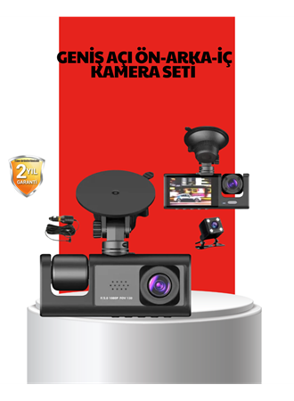 170° Geniş Açı Ön-Arka-İç Kamera Seti – Tam Kapsamlı Araç Güvenliği