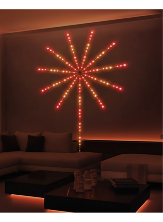 Uygulama Destekli RGB LED Havai Fişek Duvar Aydınlatması