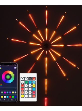 Uygulama Destekli RGB LED Havai Fişek Duvar Aydınlatması