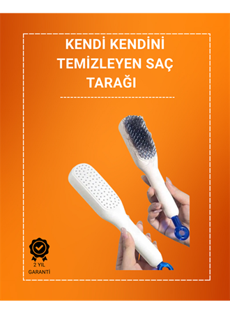 Kafa Derisi Masajlı Saç Tarağı – Kendini Temizleyen, Anti-Statik