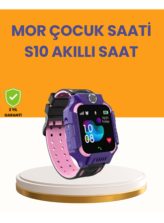 S10 Mor Akıllı Çocuk Saati Konum Takip ve Güvenlik Özellikli