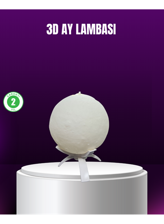 Şarjlı 3D Baskılı 16 Renk Ay Lambası  Stand