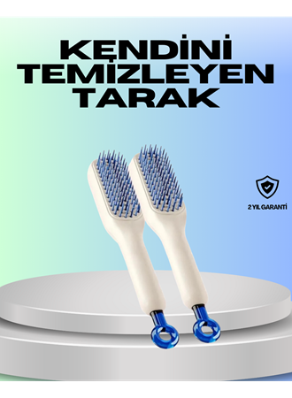 Kendini Temizleyen Ergonomik Saç Tarağı – ABS Gövde, Silikon Diş