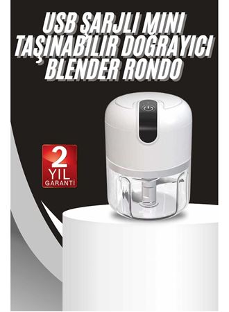 Mini Doğrayıcı Rondo Taşınabilir Mini El Blender Paslanmaz Çelik