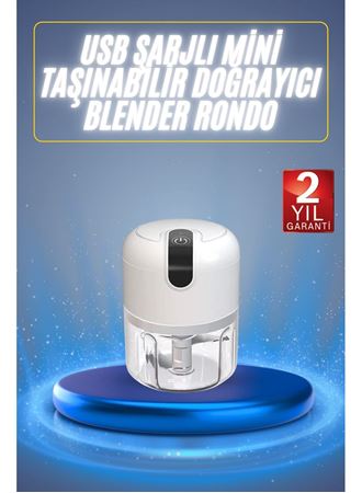 Mini El Rondosu Şarjlı Doğrayıcı Taşınabilir Rondo Blender 250 ML
