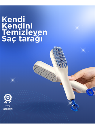 Kendini Temizleyen Tarak-Tüm Saç Tiplerine Uygun Kullanım
