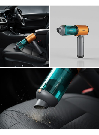 Araç İçin El Tipi Süpürge Güçlü Motor ve Uzun Pil Ömrü