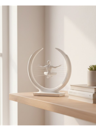3D Zen Heykeli Modern Ay Tasarımlı Meditasyon Biblosu